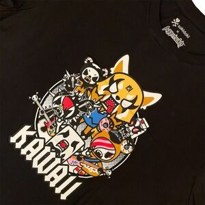 Tokidoki Aggretsuko Tee Shirt Men’s (L) Sanrio Death Metal Red Panda Kawaii NWT